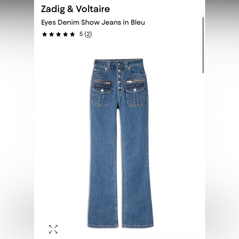 Zadig & Voltaire Blue Eyes Denim Flare Jeans size 27 tall